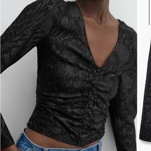 Elegant Black Lace Women's Top